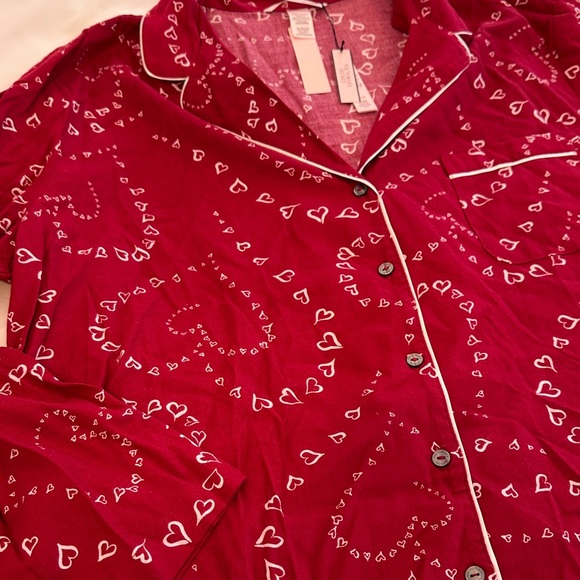 Victoria's Secret Burgundy Heart Pajama Top - Picture 3 of 3